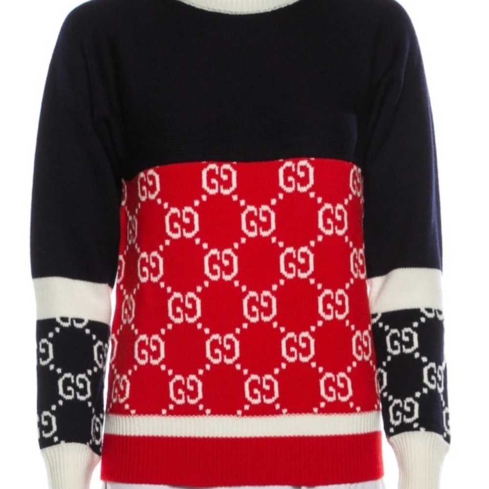 Gucci Graphic Print Bateau Neckline SweaterSize: L Brand New w/tag Orig: $1,400